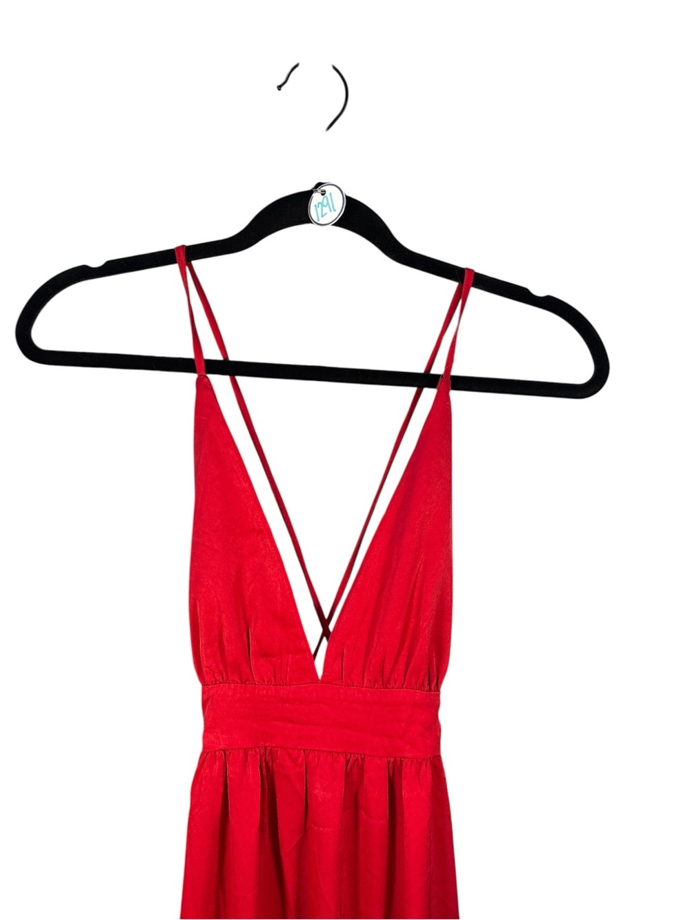 NWT Timathous Boutique Red Maxi Dress Crisscross Back Size Small - Picture 4 of 5